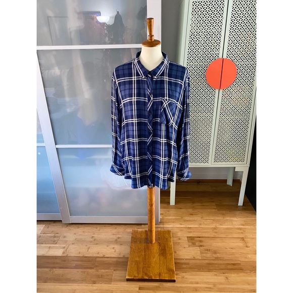 Rails Tops - NWT Rails Hunter Pacific White Silver Plaid Shirt